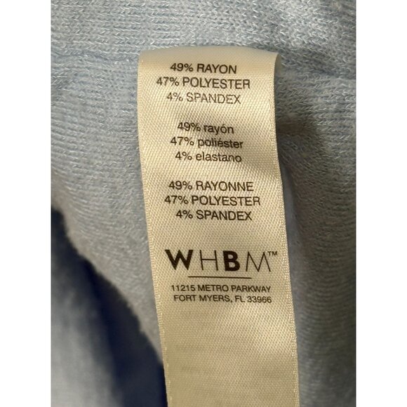 White House Black Market WHBM Light Blue Longline Top Ruched Hips Size Medium - Picture 6 of 12